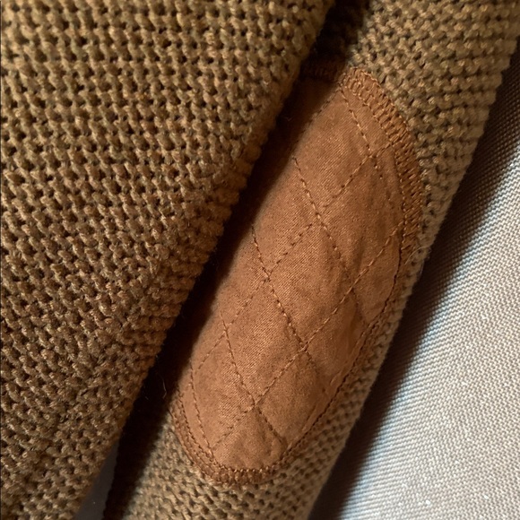 RDI Army Green Knit Sweater with Suede Elbow Patches - Picture 5 of 6